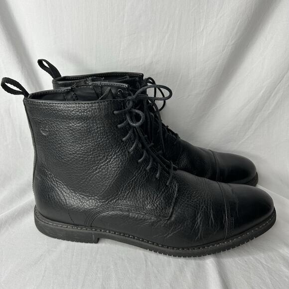 Men's Timberland Cobelton 5547A Boots Black Textured Leather Size 11.5 - Picture 1 of 7